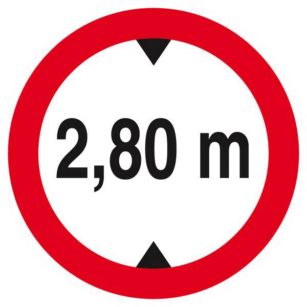 Panneau rigide INTERDIT AUX VEHICULES DE PLUS DE 2.80M DE HAUT D.80mm TALIAPLAST - 624277