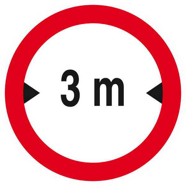 Panneau rigide INTERDIT AUX VEHICULES DE PLUS DE 3.00M DE LARGE D.80mm TALIAPLAST - 624280
