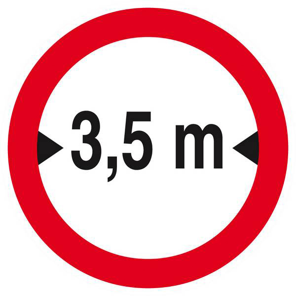 Panneau rigide INTERDIT AUX VEHICULES DE PLUS DE 3.50M DE LARGE D.80mm TALIAPLAST - 624281