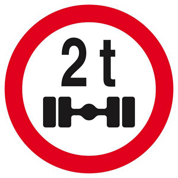 Panneau rigide INTERDIT VEHICULES PESANT S/UN ESSIEU + DE 2 T. D.80mm TALIAPLAST - 624288