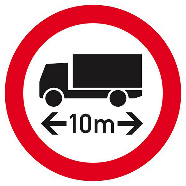 Panneau rigide INTERDIT AUX VEHICULES DE PLUS DE 10M DE LONG D.80mm TALIAPLAST - 624289
