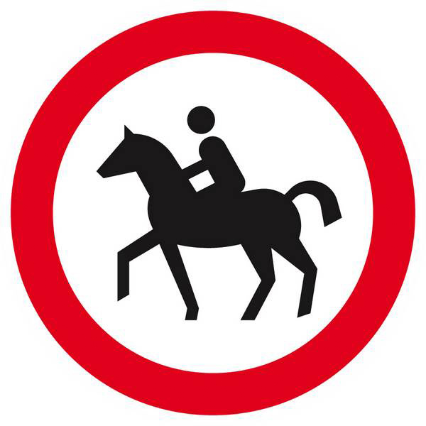 Panneau rigide INTERDIT AUX CAVALIERS D.80mm TALIAPLAST - 624291