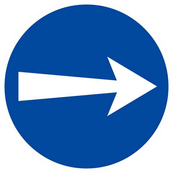 Panneau rigide SENS OBLIGATOIRE (vers la droite) D.80mm TALIAPLAST - 624527