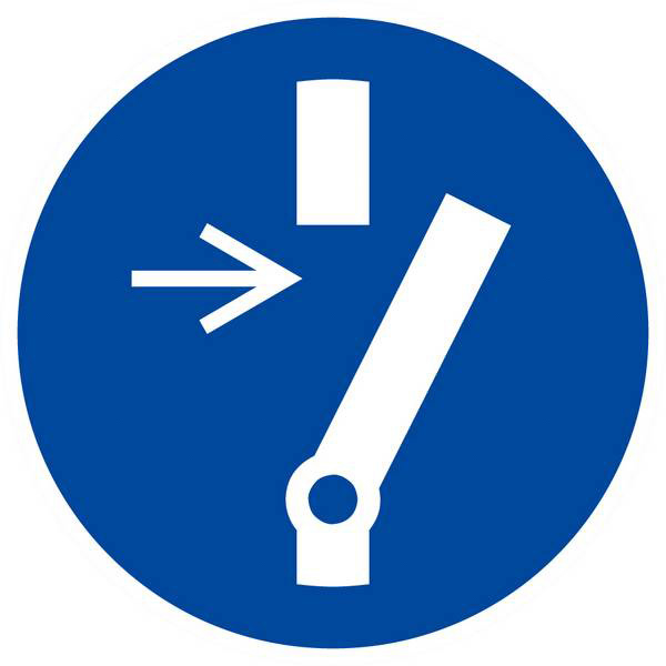 Panneau rigide DEBRANCHER AVANT UNE ACTIVITE DE MAINTENANCE D.80mm TALIAPLAST - 624594