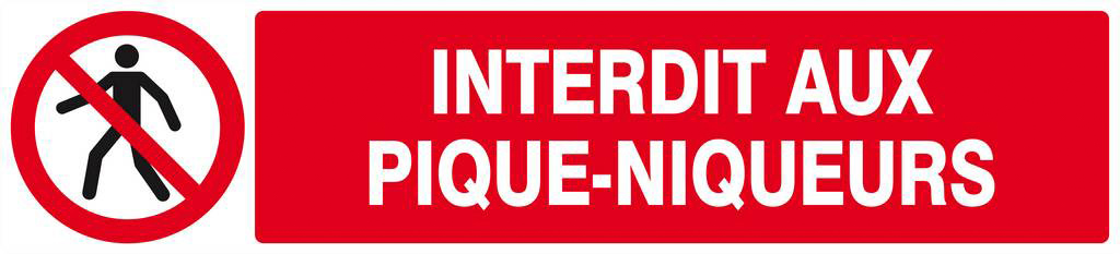 Panneau rigide INTERDIT AUX PIQUE-NIQUEURS 330x75mm TALIAPLAST - 625207