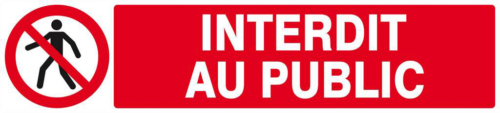 Panneau rigide INTERDIT AU PUBLIC 330x75mm TALIAPLAST - 625208