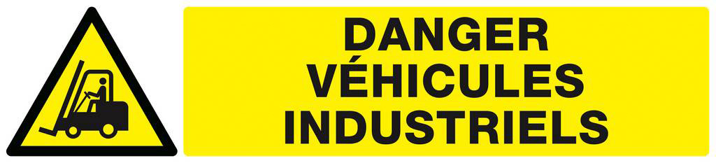 Panneau rigide DANGER VEHICULES INDUSTRIELS 330x75mm TALIAPLAST - 625310
