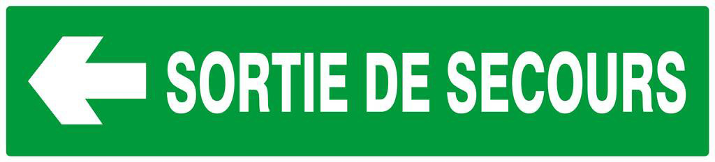 PANNEAU SORTIE DE SECOURS FLECHE A GAUCHE 330X75MM TALIAPLAST - 625414