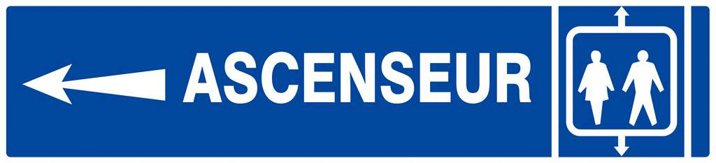 Panneau rigide ASCENSEUR FLECHE A GAUCHE 330X75MM TALIAPLAST - 625604