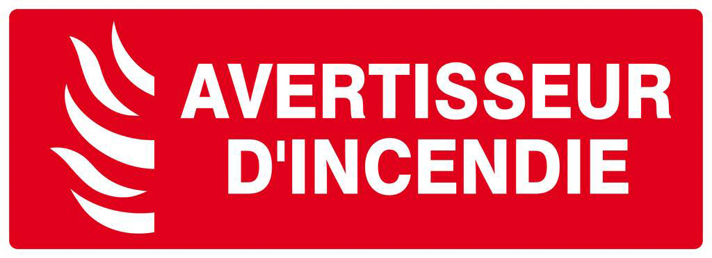 PANNEAU AVERTISSEUR D'INCENDIE 330X120MM TALIAPLAST - 626115