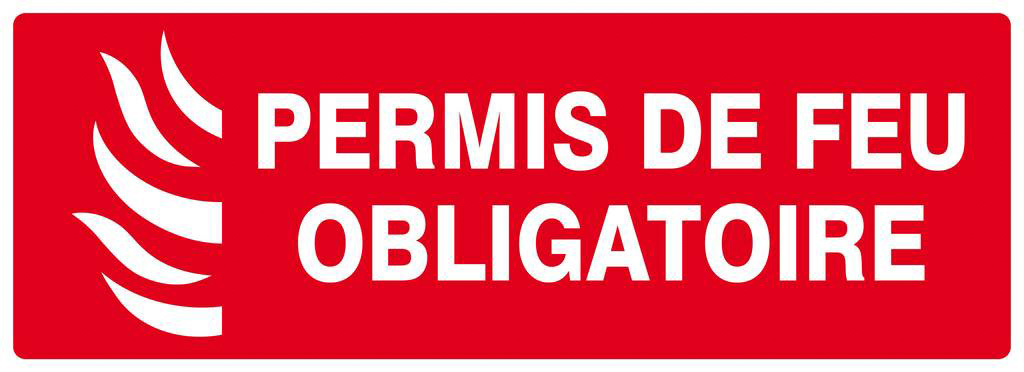 PANNEAU PERMIS DE FEU OBLIGATOIRE 330X120MM TALIAPLAST - 626119