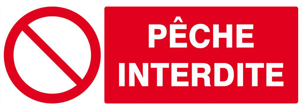 Panneau rigide PECHE INTERDITE 330X120MM TALIAPLAST - 626215