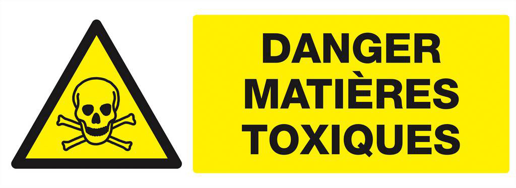 Panneau rigide DANGER, MATIERES TOXIQUES 330X120MM TALIAPLAST - 626301