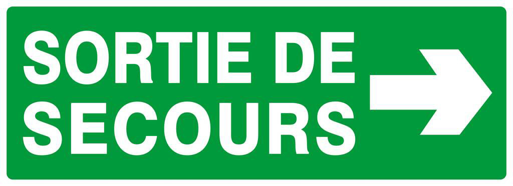 PANNEAU SORTIE DE SECOURS FLECHE A DROITE 330X120MM TALIAPLAST - 626414