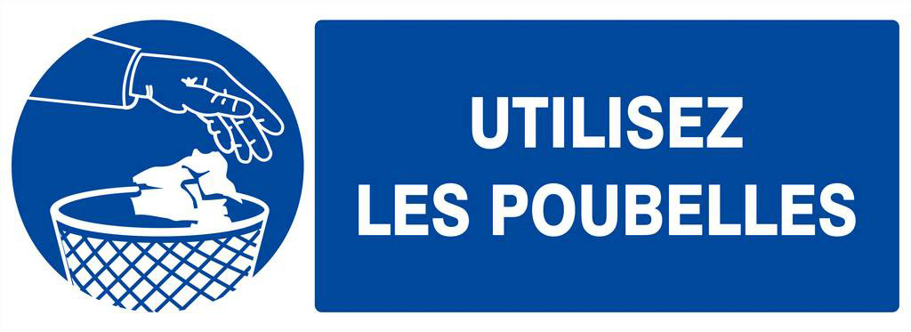 PANNEAU UTILISEZ LES POUBELLES 330X120MM TALIAPLAST - 626512