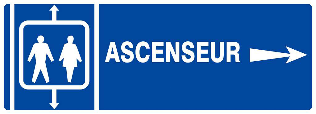 Panneau rigide ASCENSEUR FLECHE A DROITE 330X120MM TALIAPLAST - 626602