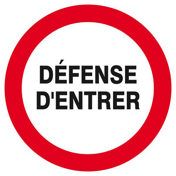 Panneau rigide DEFENSE D'ENTRER Ø180MM TALIAPLAST - 627219
