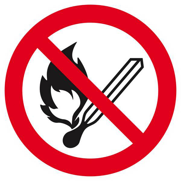 Panneau rigide FLAMMES NUES INTERDITES Ø180MM TALIAPLAST - 627250