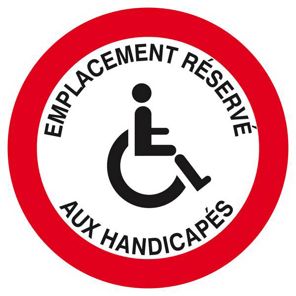 Panneau rigide EMPLACEMENT RESERVE AUX HANDICAPES Ø180MM TALIAPLAST - 627266