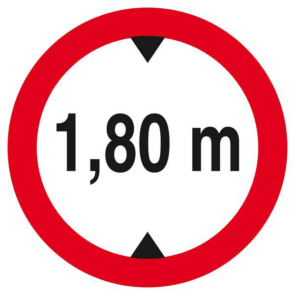 Panneau rigide INTERDIT AUX VEHICULES DE PLUS DE 1.80M DE HAUT D.180mm TALIAPLAST - 627272