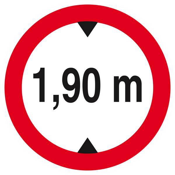 Panneau rigide INTERDIT AUX VEHICULES DE PLUS DE 1.90M DE HAUT D.180mm TALIAPLAST - 627273
