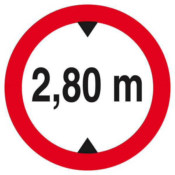 Panneau rigide INTERDIT AUX VEHICULES DE PLUS DE 2.80M DE HAUT D.180mm TALIAPLAST - 627277