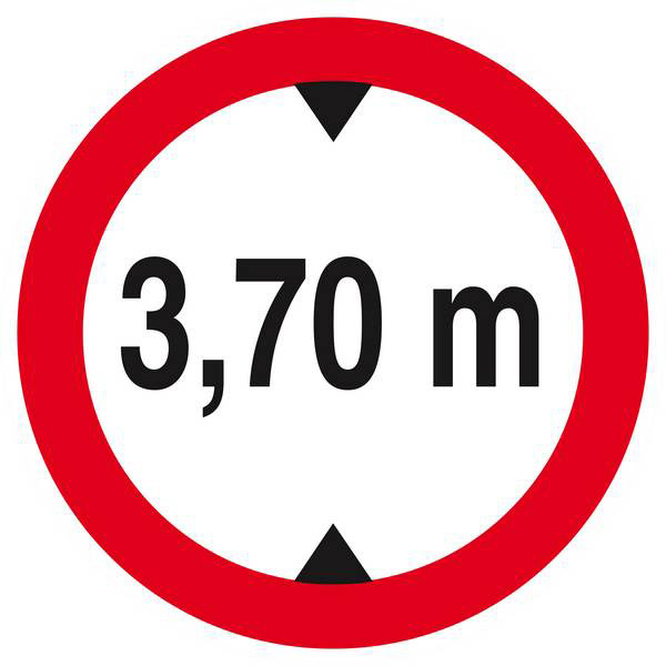 Panneau rigide INTERDIT AUX VEHICULES DE PLUS DE 3.70M DE HAUT D.180mm TALIAPLAST - 627278