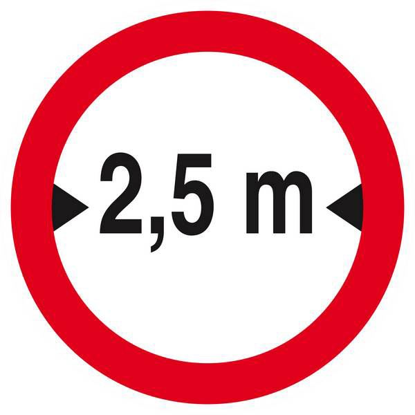Panneau rigide INTERDIT AUX VEHICULES DE PLUS DE 2.50M DE LARGE D180mm TALIAPLAST - 627279