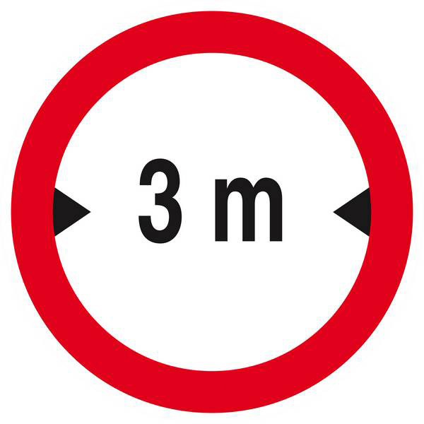 Panneau rigide INTERDIT AUX VEHICULES DE PLUS DE 3.00M DE LARGE D180mm TALIAPLAST - 627280