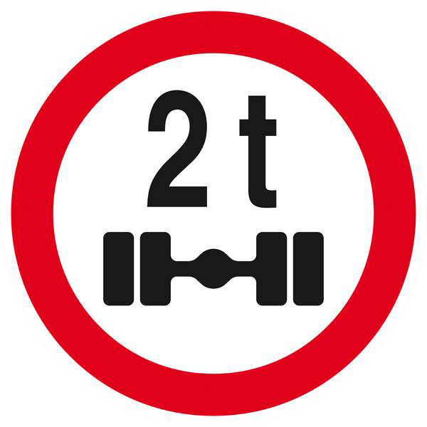Panneau rigide INTERDIT VEHICULES PESANT S/UN ESSIEU + DE 2 T. D.180mm TALIAPLAST - 627288