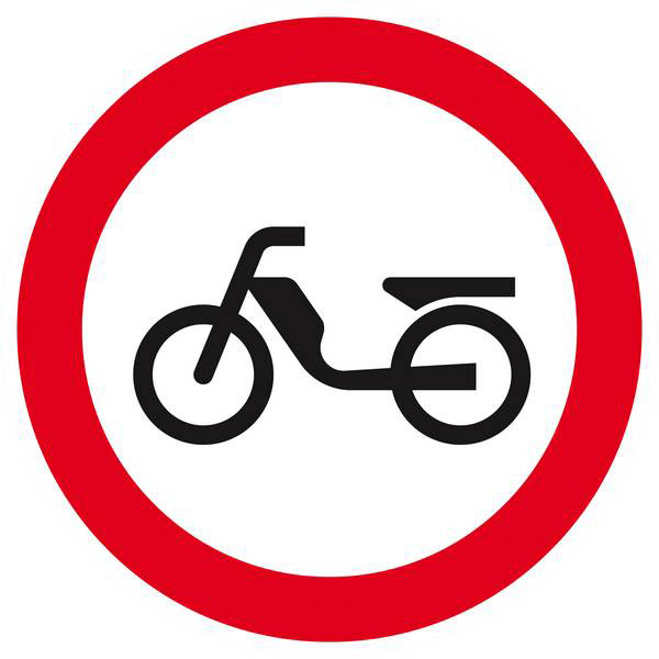 Panneau rigide INTERDIT AUX CYCLOMOTEURS Ø180MM TALIAPLAST - 627292