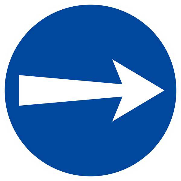 Panneau rigide SENS OBLIGATOIRE (VERS LA DROITE) Ø180MM TALIAPLAST - 627530