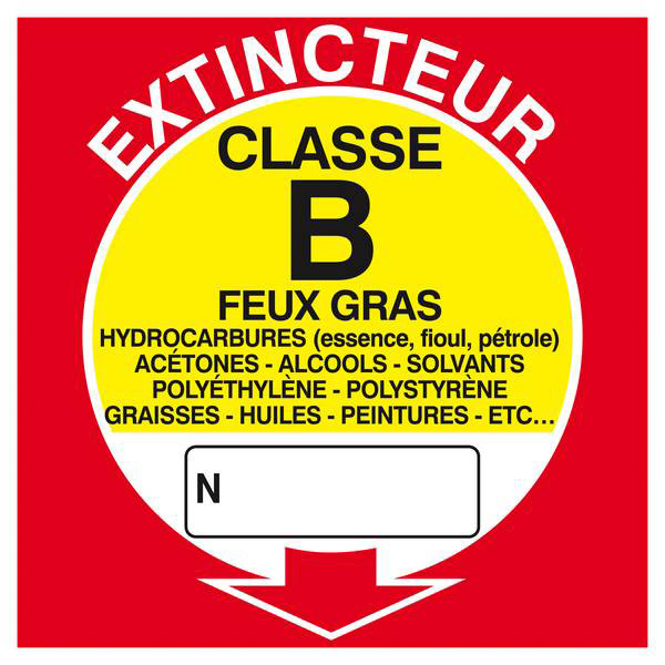 PANNEAU EXTINCTEUR CLASSE B 200X200MM TALIAPLAST - 628116