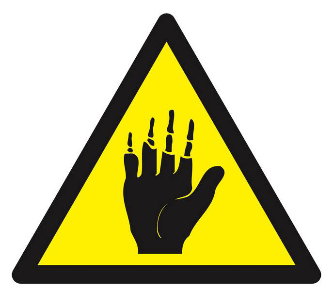 Panneau rigide DANGER PRODUIT CORROSIF POUR LES MAINS 100X100X100MM TALIAPLAST - 629903