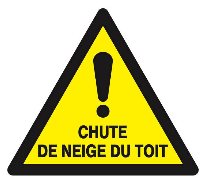 Panneau rigide DANGER CHUTE DE NEIGE DU TOIT 100X100X100MM TALIAPLAST - 629956