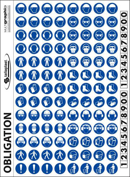 PANNEAU PLANCHE PICTOS OBLIGATION 300X220MM TALIAPLAST - 728302
