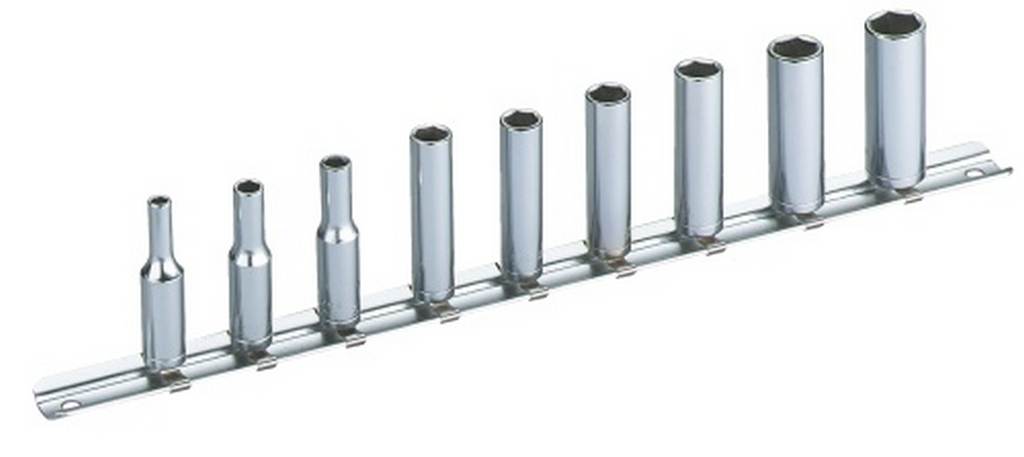 RACK 9 DOUILLES LONGUES 1/4 EN POUCE SAM OUTILLAGE - RHLPJ9R