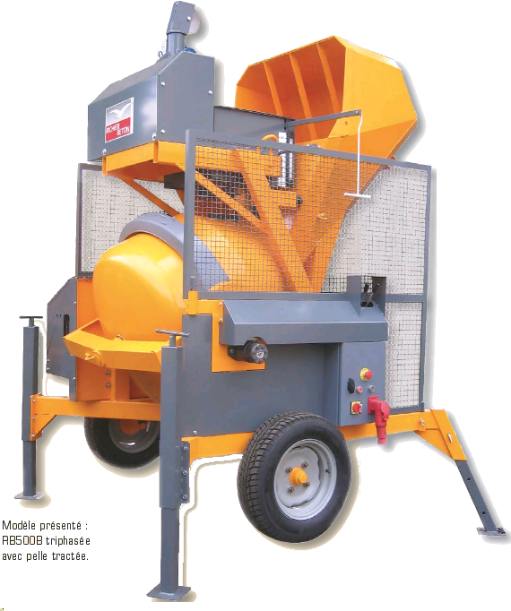 Bétonnière à chargeur Richier Béton ALTRAD RB500B ÉLECTRIQUE TRIPHASE avec pelle - 340550J