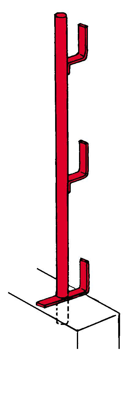 Garde corps/potelet ALTRAD à réservation pour planche Ø 40 mm- 608810ZMH