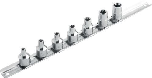 SAM OUTILLAGE- Jeux de 7 douilles 3/8' pour empreinte Torx® sur rack de rangement - JTXJ7R
