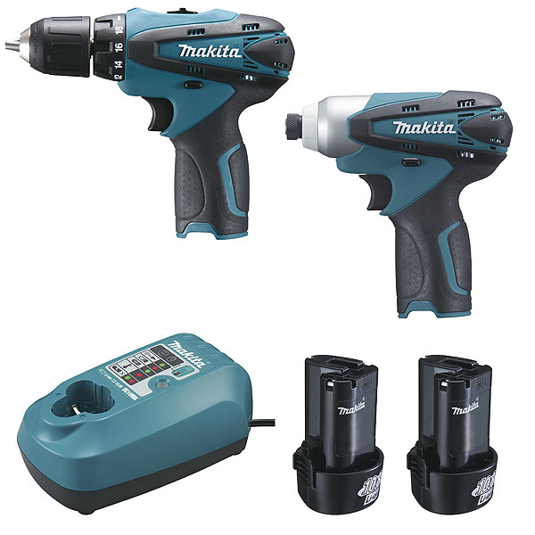 Ensemble de 2 machines MAKITA 10,8 V Li-Ion 1,3 Ah (DF330D + TD090D) - LCT204J