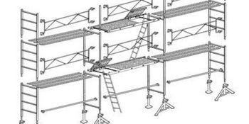 ÉCHAFAUDAGE ALTRAD VITO 49 - 60 M² - AVEC GARDE CORPS FIXE + PLANCHERS + PLINTHES - L49060GFPP