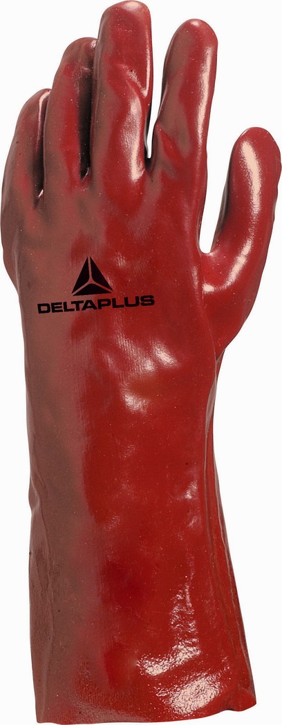 GANT POUR LA MANIPULATION DES PRODUITS CHIMIQUES PVC ROUGE L 35 CM TAILLE 10 -PVC733510 DELTA PLUS