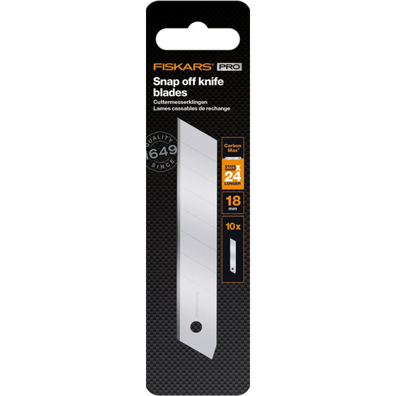 Lames cassables de rechange 18mm - pack de 10 FISKARS - 1048066