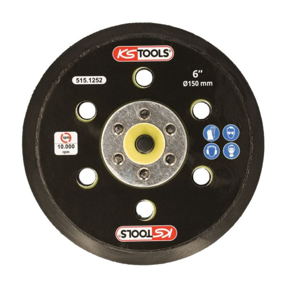 Plateau Velcro D150mm 15 trous pour ponceuse 515.1254 et 515.1257 KS TOOLS - 515.1252