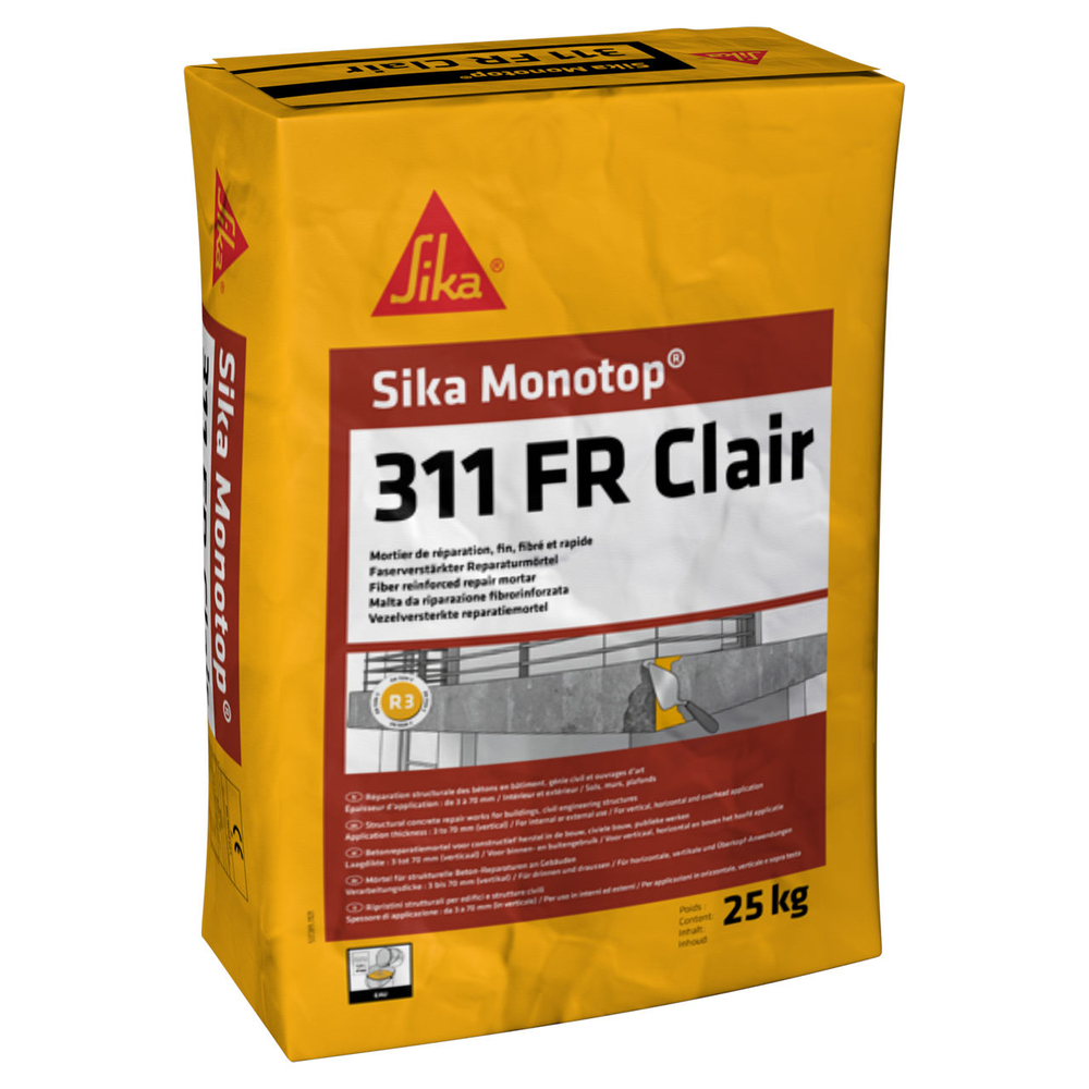 MORTIER DE RÉPARATION PACK DE 4 SACS DE 5KG SIKA MONOTOP-311FR - SIKA - 819945