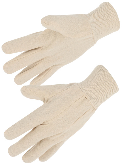 Gant coton Jersey écru Poignet tricot T10 - SINGER - 400JE