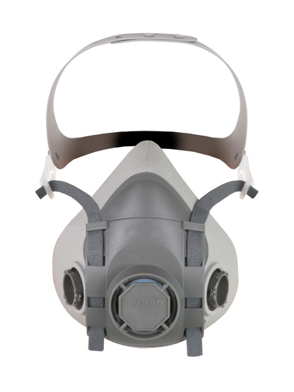 Demi-masque respiratoire en TPR Conçu pour adapter 2 filtres à baïonnette - SINGER - DMT