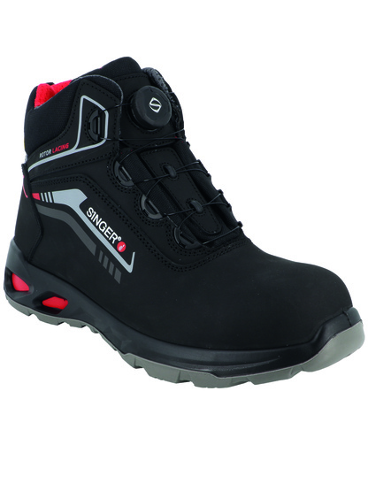 Chaussure haute de sécurité Cuir hydrofuge ESD Laçage rotor - SINGER - MONZA