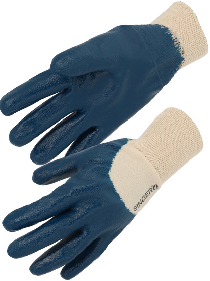 Gant nitrile Enduction légère Poignet tricot - SINGER - NBR226